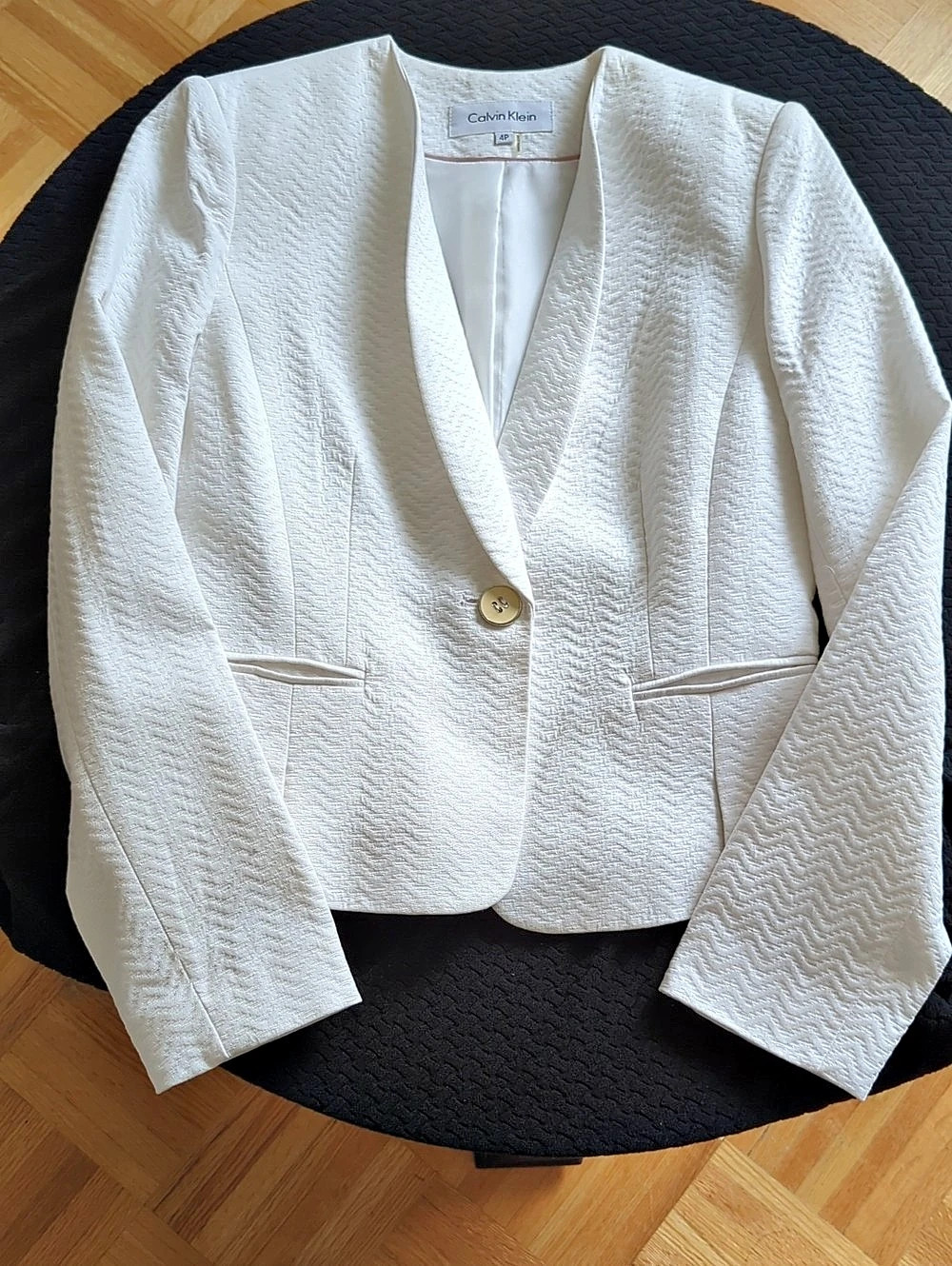 Calvin Klein White Textured Blazer and Skirt , Size 4P